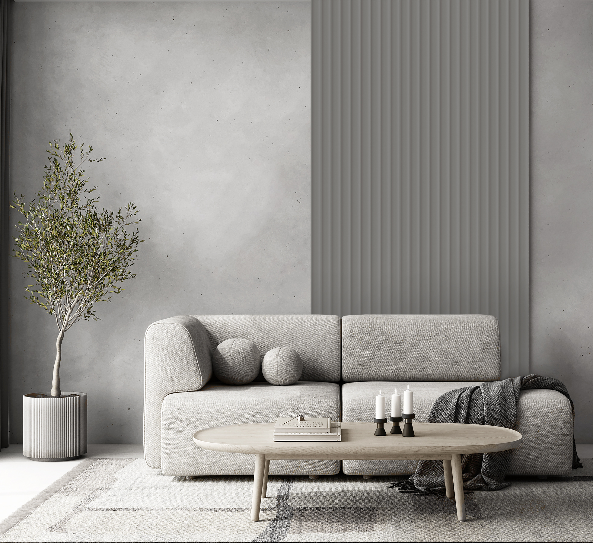 VELUTTO Misty Grey – nástenné lamely